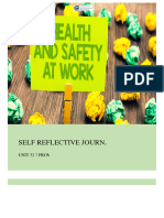 Self Reflective Journal: Unit 32 - Promote Health, Safety and Security in The Work Setting