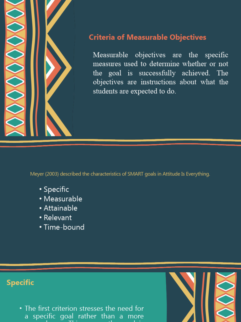 Criteria for Effective Measurable Objectives | PDF | Goal | Learning