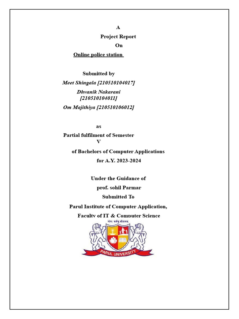 Online Police Station Managements System | PDF | Software Testing ...