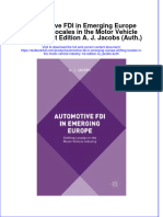 Download textbook Automotive Fdi In Emerging Europe Shifting Locales In The Motor Vehicle Industry 1St Edition A J Jacobs Auth ebook all chapter pdf 