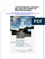 Download textbook Beyond The Ancient Quarrel Literature Philosophy And J M Coetzee 1St Edition Patrick Hayes ebook all chapter pdf 