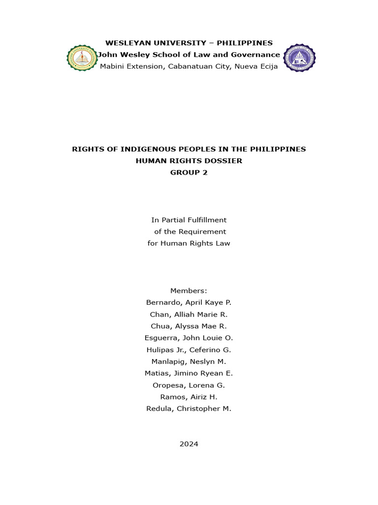 Human Rights Dossier Group 2 | PDF | Indigenous Peoples | Protected Area