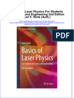 Download textbook Basics Of Laser Physics For Students Of Science And Engineering 2Nd Edition Karl F Renk Auth ebook all chapter pdf 