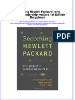 Download textbook Becoming Hewlett Packard Why Strategic Leadership Matters 1St Edition Burgelman ebook all chapter pdf 