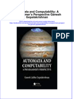 Download pdf Automata And Computability A Programmers Perspective Ganesh Gopalakrishnan ebook full chapter 