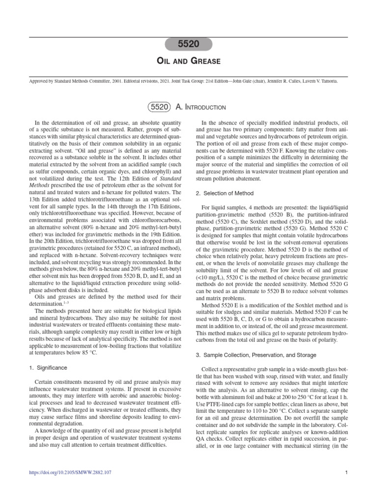 5520 Oil and Grease | PDF | Petroleum | Water Pollution