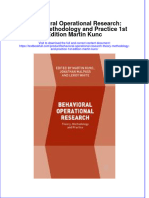 Textbook Behavioral Operational Research Theory Methodology and Practice 1St Edition Martin Kunc Ebook All Chapter PDF
