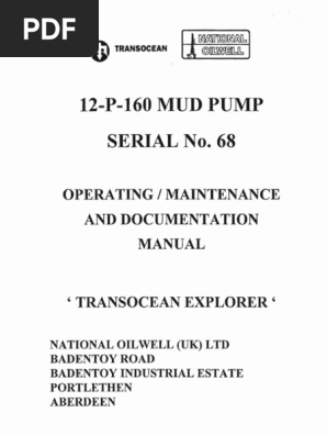 12-P-160 Mud Pump Manual | PDF | Screw | Valve