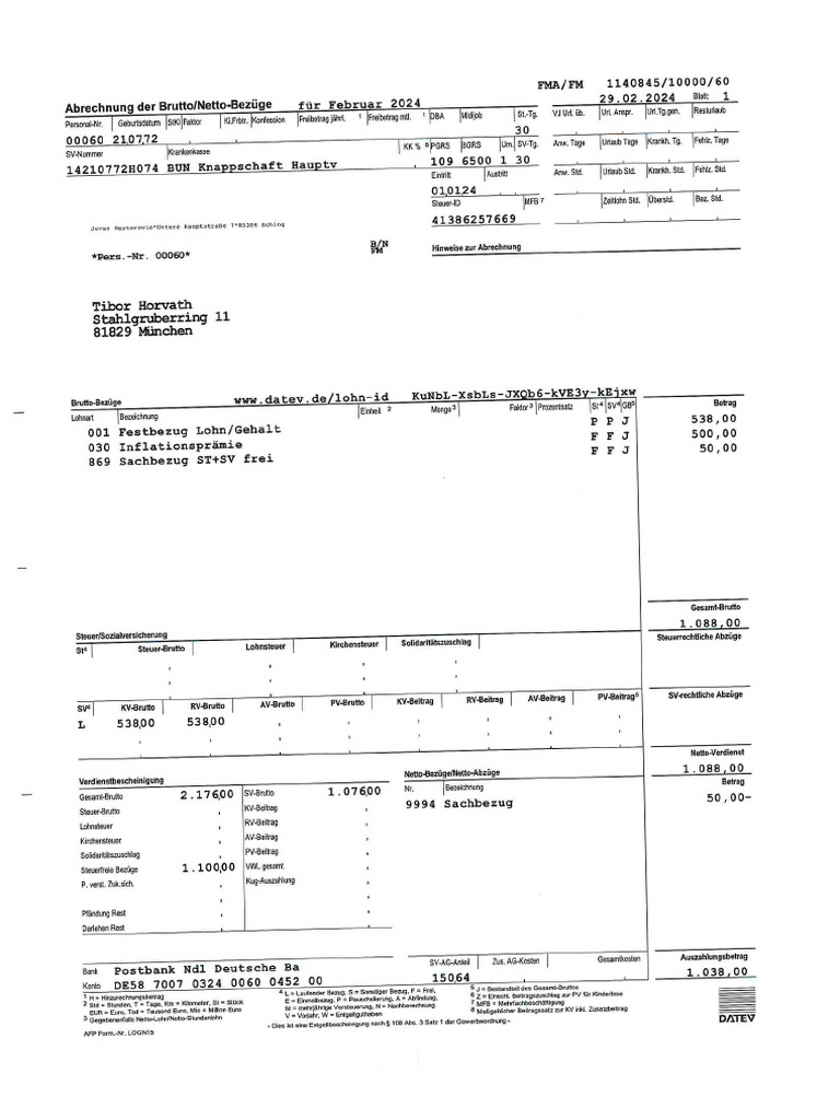 lohnzettel | PDF