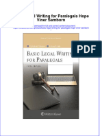 Download pdf Basic Legal Writing For Paralegals Hope Viner Samborn ebook full chapter 