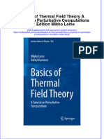 Download pdf Basics Of Thermal Field Theory A Tutorial On Perturbative Computations 1St Edition Mikko Laine ebook full chapter 