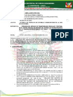 Informe #072 Remito Infobras Pistas Veredas Mantaro