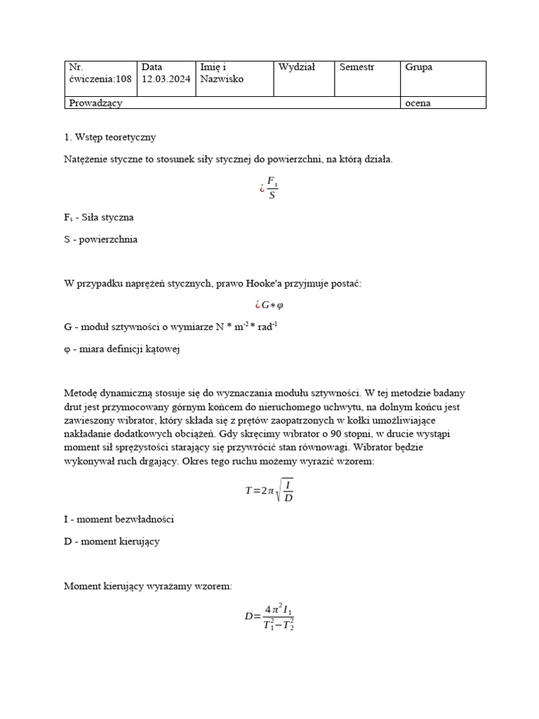 Zadania Z Fizyki Atomowej Z Rozwiązaniami Sprawozdanie Z Fizyki 108 Studocu | PDF