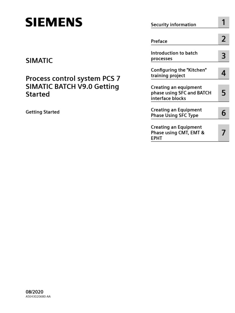 Simatic process control system pcs 7 simatic batch v9 0 getting started