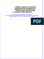 Textbook Being An Adult Learner in Austere Times Exploring The Contexts of Higher Further and Community Education Ellen Boeren Ebook All Chapter PDF