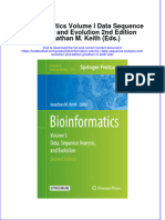 Download textbook Bioinformatics Volume I Data Sequence Analysis And Evolution 2Nd Edition Jonathan M Keith Eds ebook all chapter pdf 