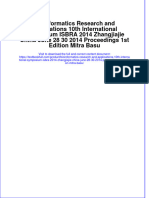 Bioinformatics Research and Applications 10th International Symposium ISBRA 2014 Zhangjiajie China June 28 30 2014 Proceedings 1st Edition Mitra Basu