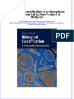 Download textbook Biological Classification A Philosophical Introduction 1St Edition Richard A Richards ebook all chapter pdf 