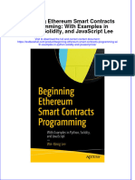 PDF Beginning Ethereum Smart Contracts Programming With Examples in Python Solidity and Javascript Lee Ebook Full Chapter