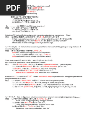 Pola Kalimat Untuk Tes JFT | PDF
