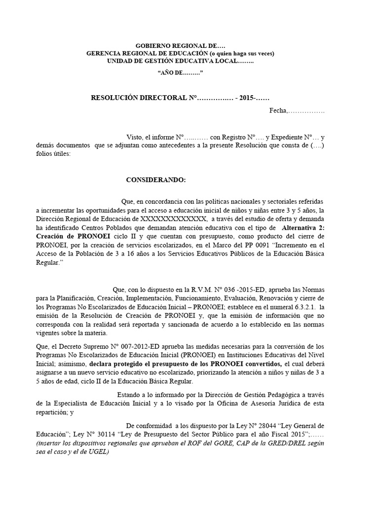 Formato RD Creación | PDF | Educación de la primera infancia | Presupuesto
