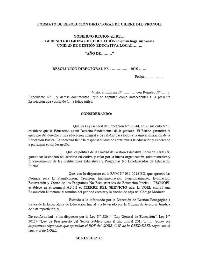 Formato RD Cierre | PDF | Educación de la primera infancia