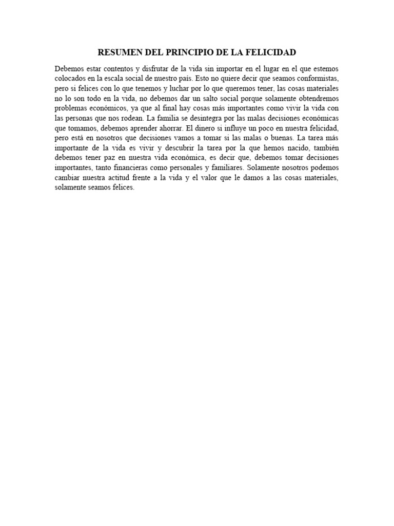 Claves para una Vida Plena y Feliz | PDF