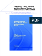 Download textbook Big Data Analytics Using Multiple Criteria Decision Making Models 1St Edition Ramakrishnan Ramanathan ebook all chapter pdf 