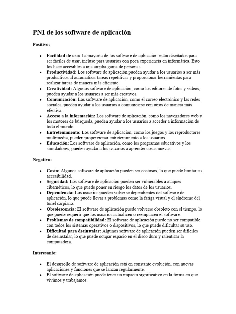 Ventajas y desventajas del software de aplicación | PDF | Software de ...