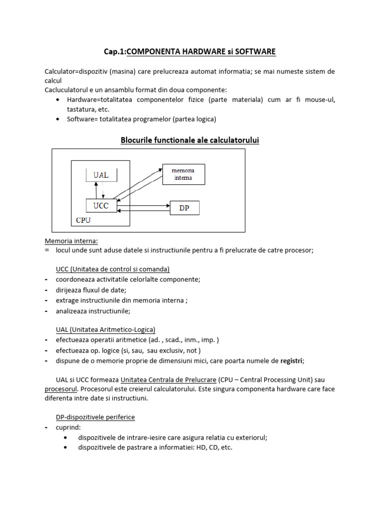 Componenta Hardware Si Software | PDF
