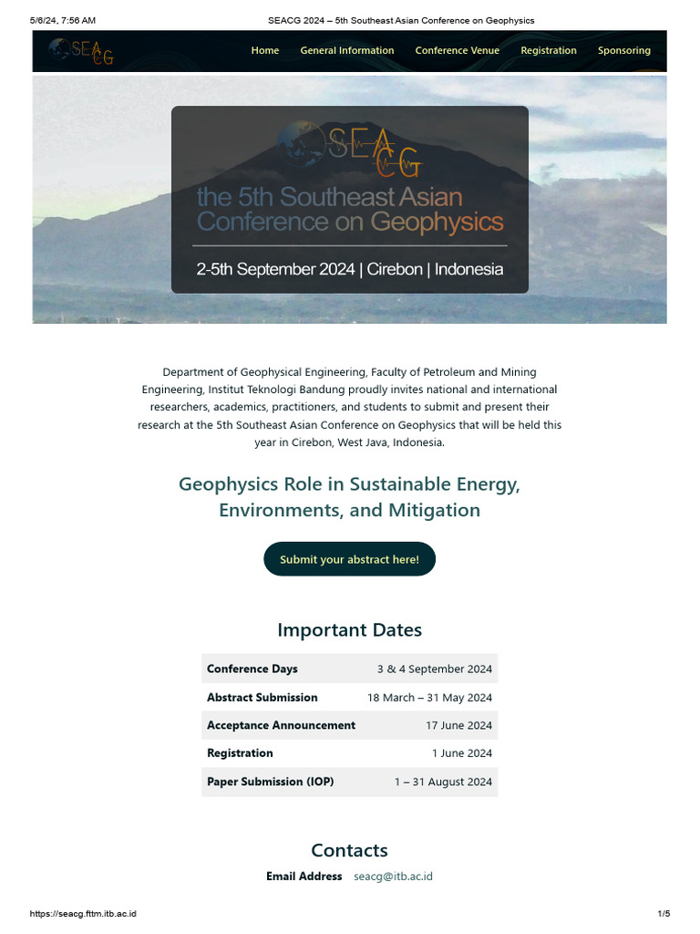 SEACG 2024: Geophysics Conference Cirebon | PDF