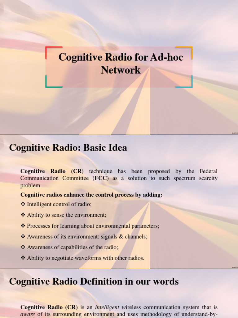 Cognitive Radio Ad-Hoc Network Architecture | PDF | Cognitive Radio ...