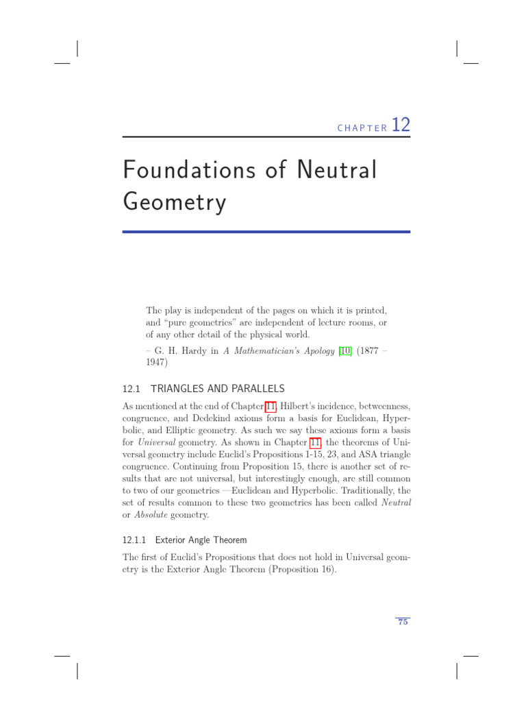 Foundations of Neutral Geometry | PDF | Theorem | Triangle