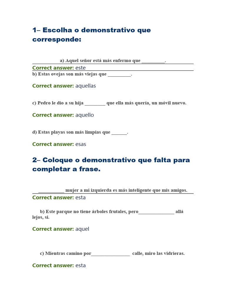 Uso de demostrativos en español | PDF