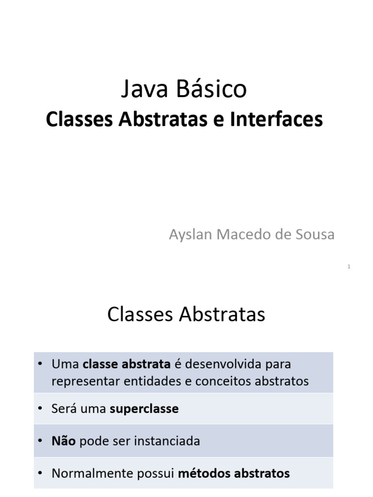 5 - Java - Classes Abstratas e Interfaces | PDF | Classe (programação ...