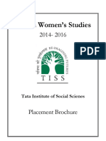 Placement Brochure MA in Women's Studies CWS TISS