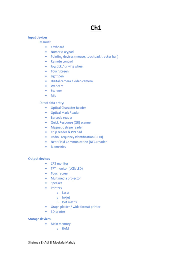 CH 1 | PDF | Computer Data Storage | Random Access Memory