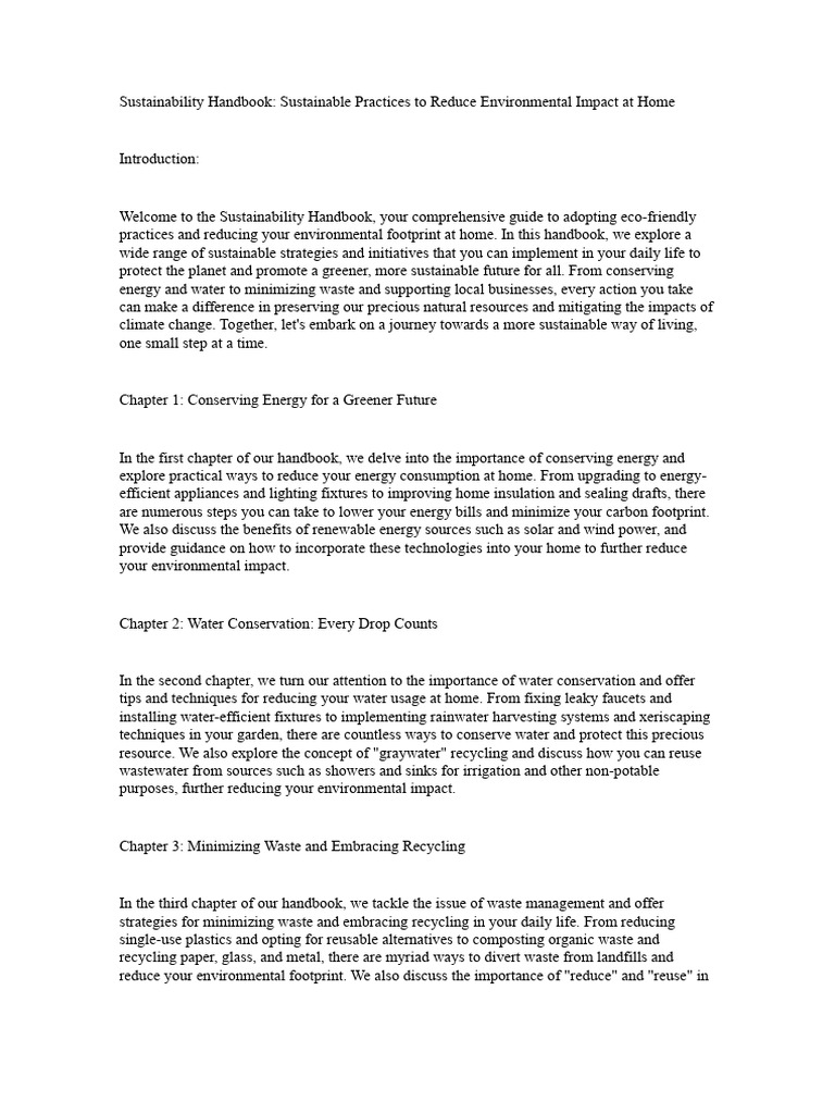 Eco-Friendly Living: A Sustainability Guide | PDF | Sustainability ...