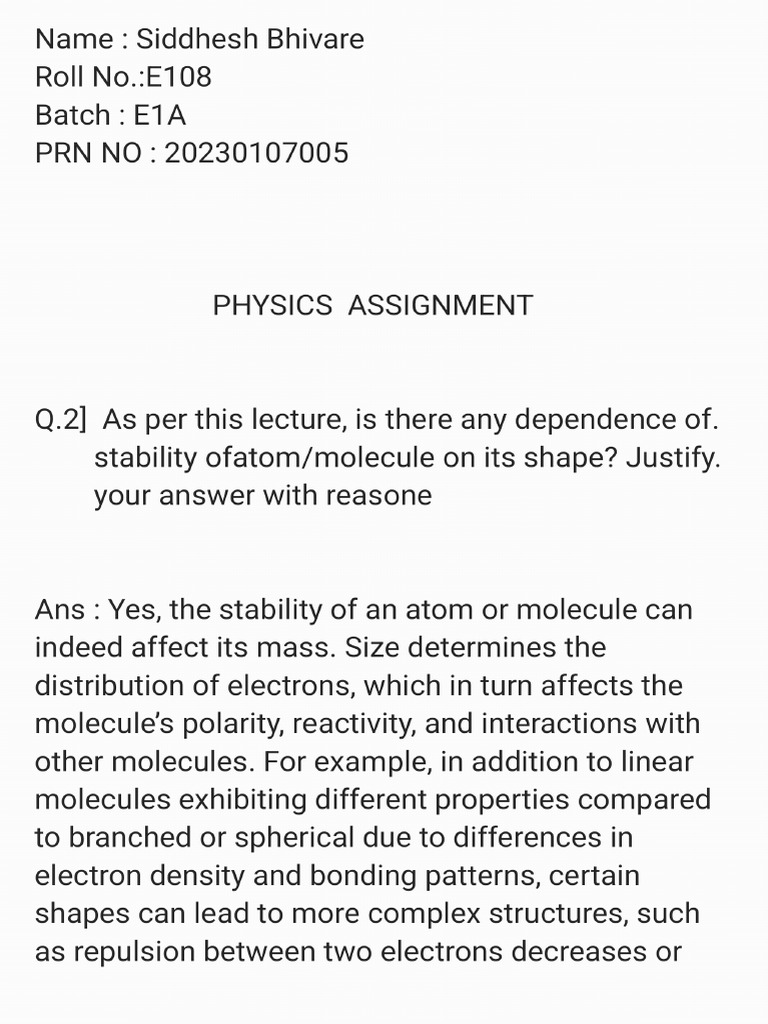 Physics assignment 1 pdf