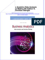 Textbook Business Analytics Data Analysis Decision Making 6Th Edition S Christian Albright Ebook All Chapter PDF