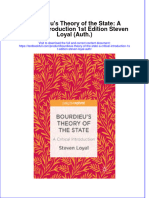 Textbook Bourdieus Theory of The State A Critical Introduction 1St Edition Steven Loyal Auth Ebook All Chapter PDF