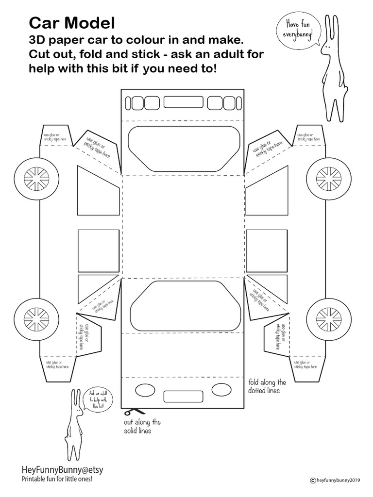 Printable 3D Paper Car Model | PDF
