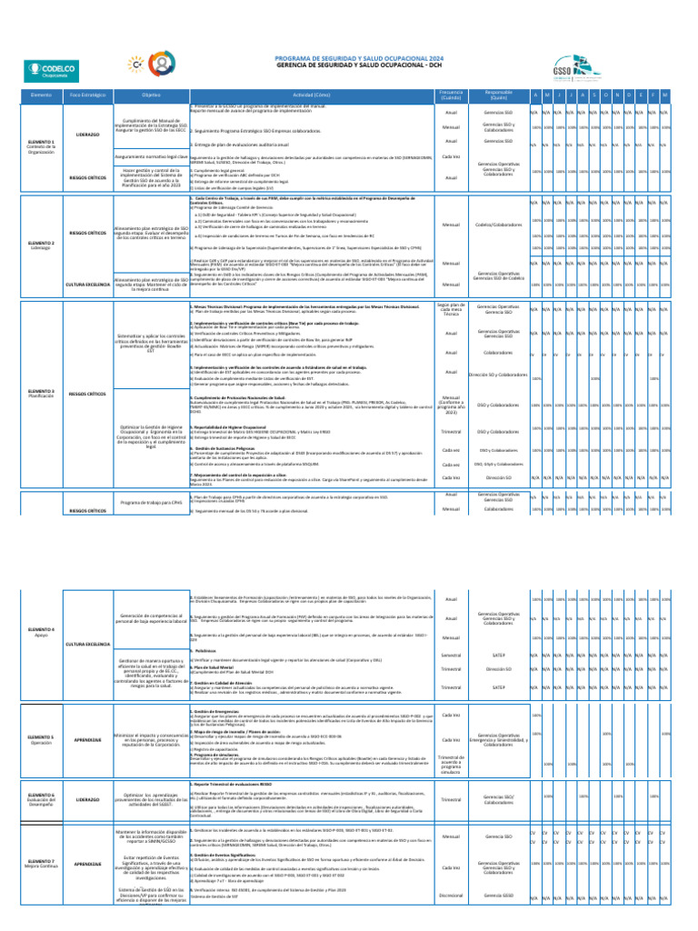 Programa de Seguridad y Salud Ocupacional 2024 | PDF | Higiene ...