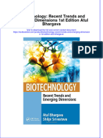 Textbook Biotechnology Recent Trends and Emerging Dimensions 1St Edition Atul Bhargava Ebook All Chapter PDF
