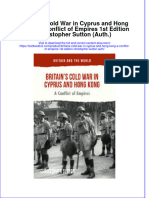 Textbook Britains Cold War in Cyprus and Hong Kong A Conflict of Empires 1St Edition Christopher Sutton Auth Ebook All Chapter PDF