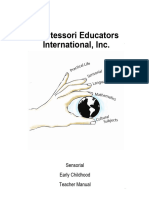 Sensorial Early Childhood Teacher Manual