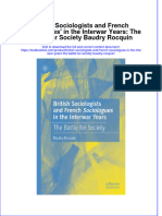 PDF British Sociologists and French Sociologues in The Interwar Years The Battle For Society Baudry Rocquin Ebook Full Chapter