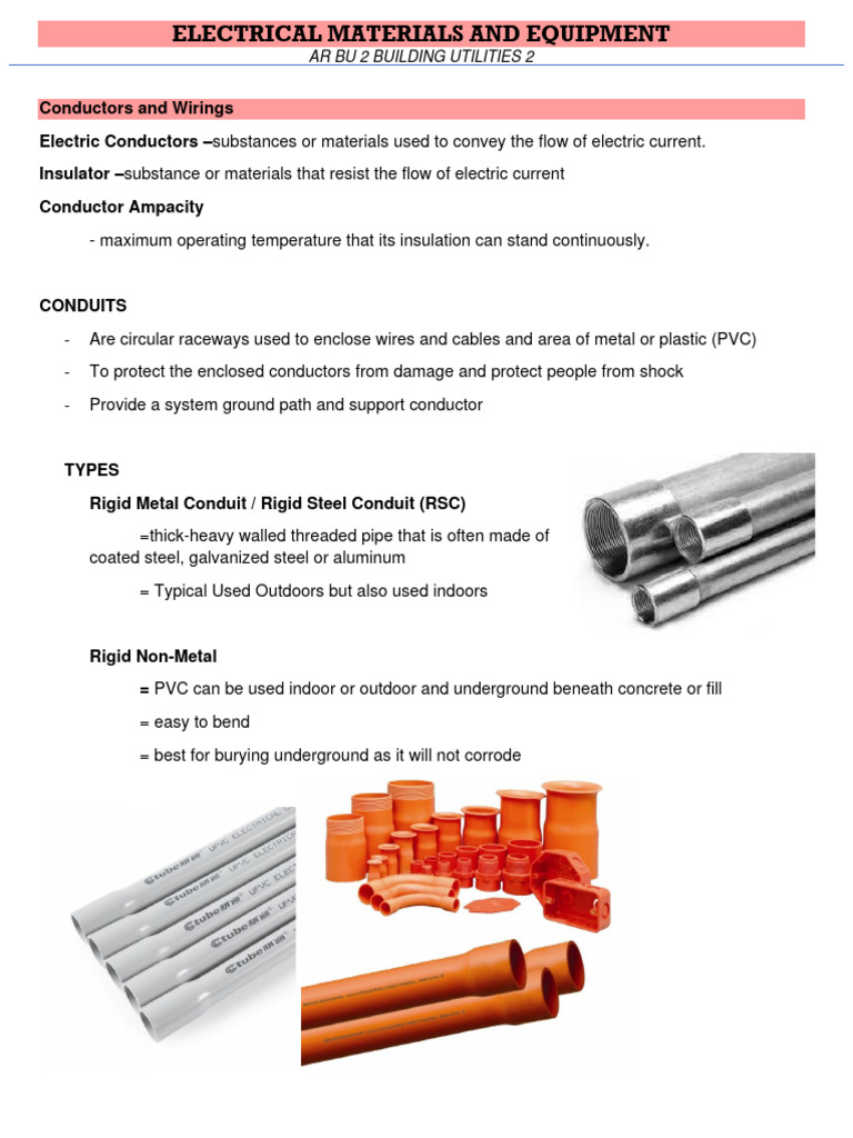 Electrical Wiring Materials Overview | PDF | Switch | Electrical Wiring