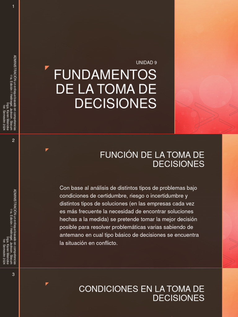 Fundamentos de la Toma de Decisiones | PDF | Toma de decisiones ...