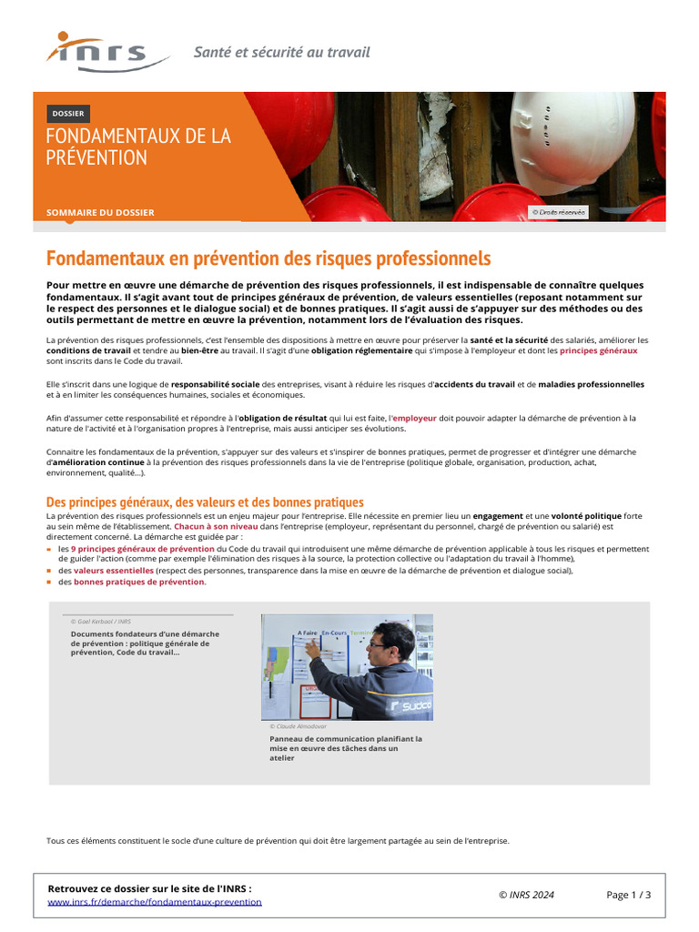 Prévention des Risques au Travail | PDF | Risque | Gestion des risques